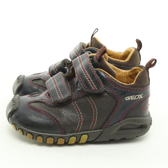 Geox Kids All Leather Sneaker Hook & Loop Baby & Walker Size US5.5 EUR21 Brown - Picture 8 of 16